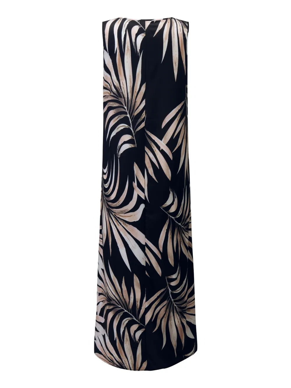 Printed Round Neck Mini Tank Dress Black OutfitFlow