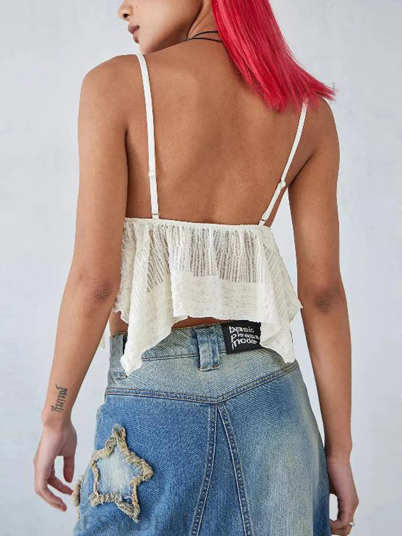 V-Neck Peplum Cami Top OutfitFlow