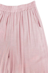 Zenana Woven Elastic Band Pants With Pocket OutfitFlow