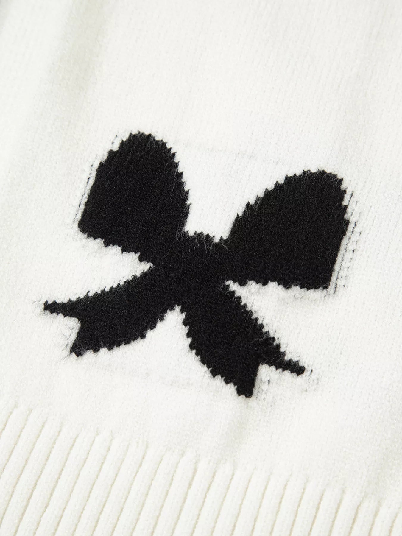 Tie Front Bow Pattern Cardigan OutfitFlow