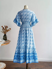 Floral Print Flounce Sleeve Dress OutfitFlow
