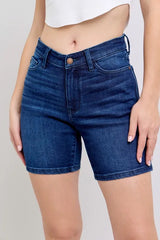 Judy Blue Full Size High Waist V-Front Bermuda Plus Size DK OutfitFlow