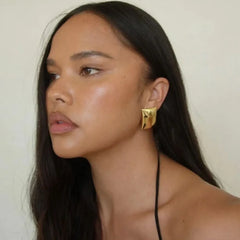 Stainless Steel Rectangular Stud Earrings OutfitFlow