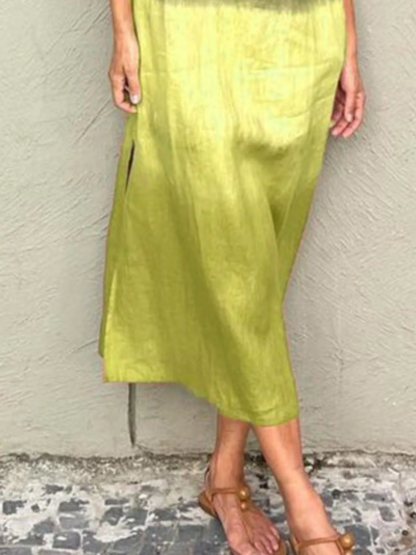 Full Size Sleeveless Gradient Tank Midi Dress Plus Size OutfitFlow