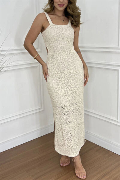 Cutout Side Slit Maxi Tank Dress OutfitFlow