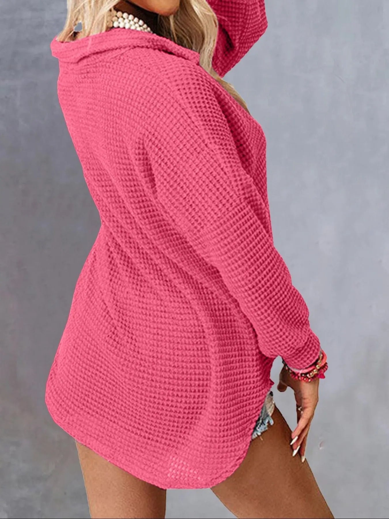 Waffle Knit Button-Down Shirt OutfitFlow