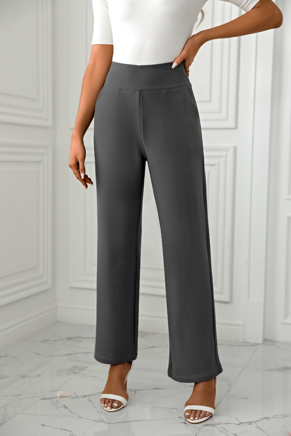 Outfit Flow - High Waist Straight Leg Pants