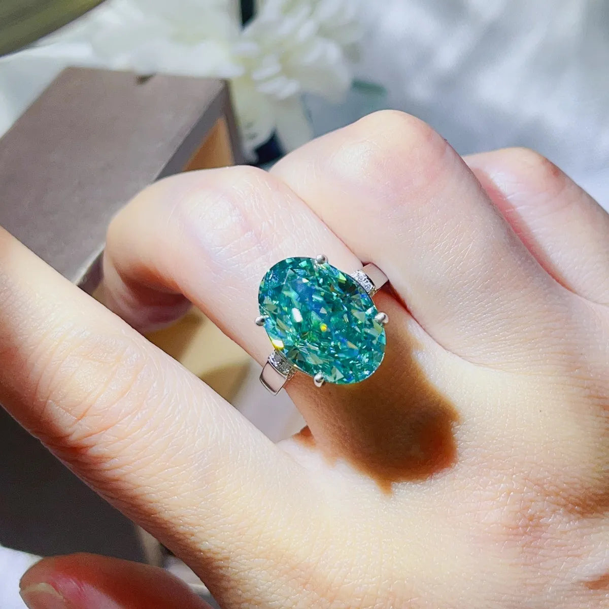 5 Carat Moissanite 925 Sterling Silver Ring OutfitFlow