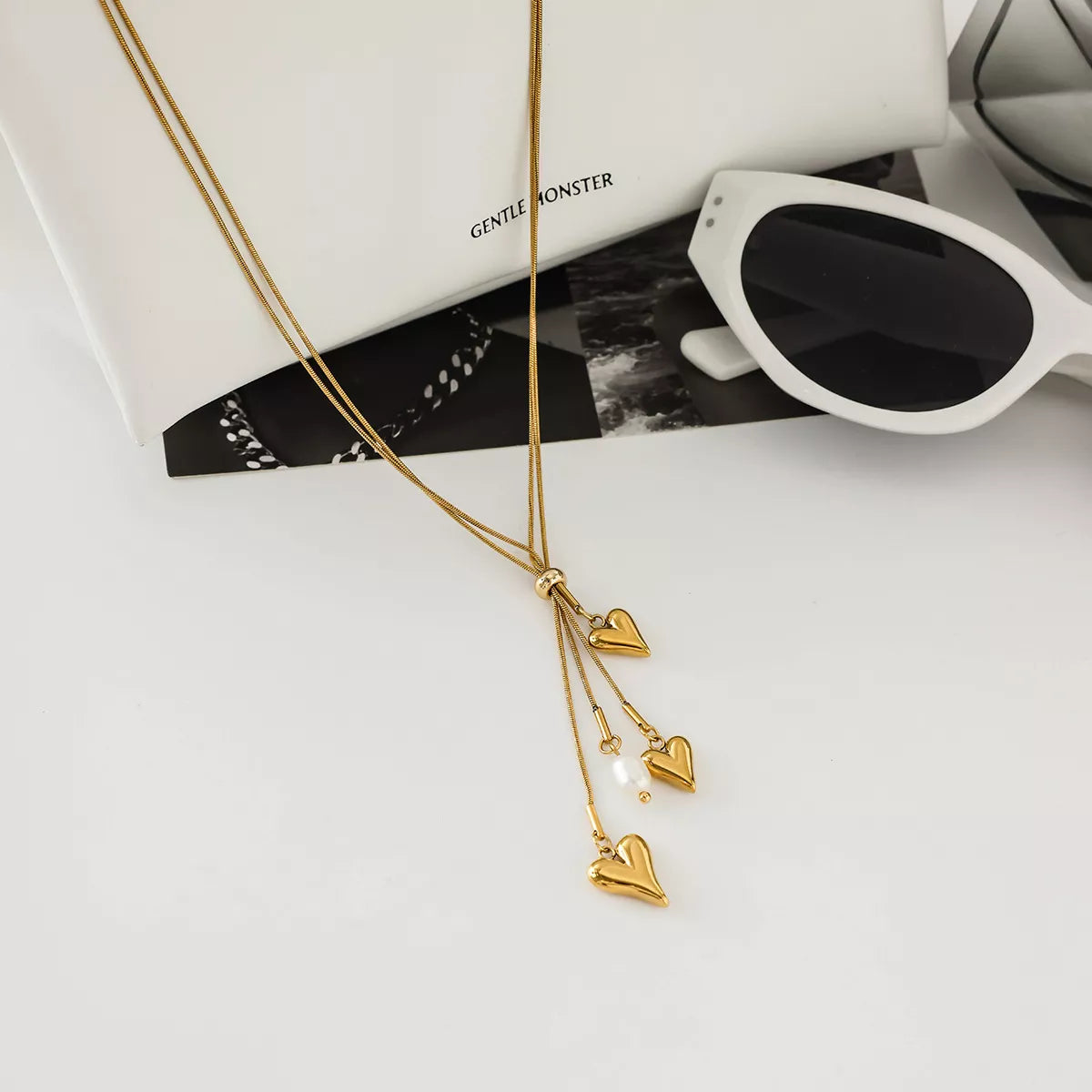 18K Gold-Plated Double Layered Heart Necklace OutfitFlow
