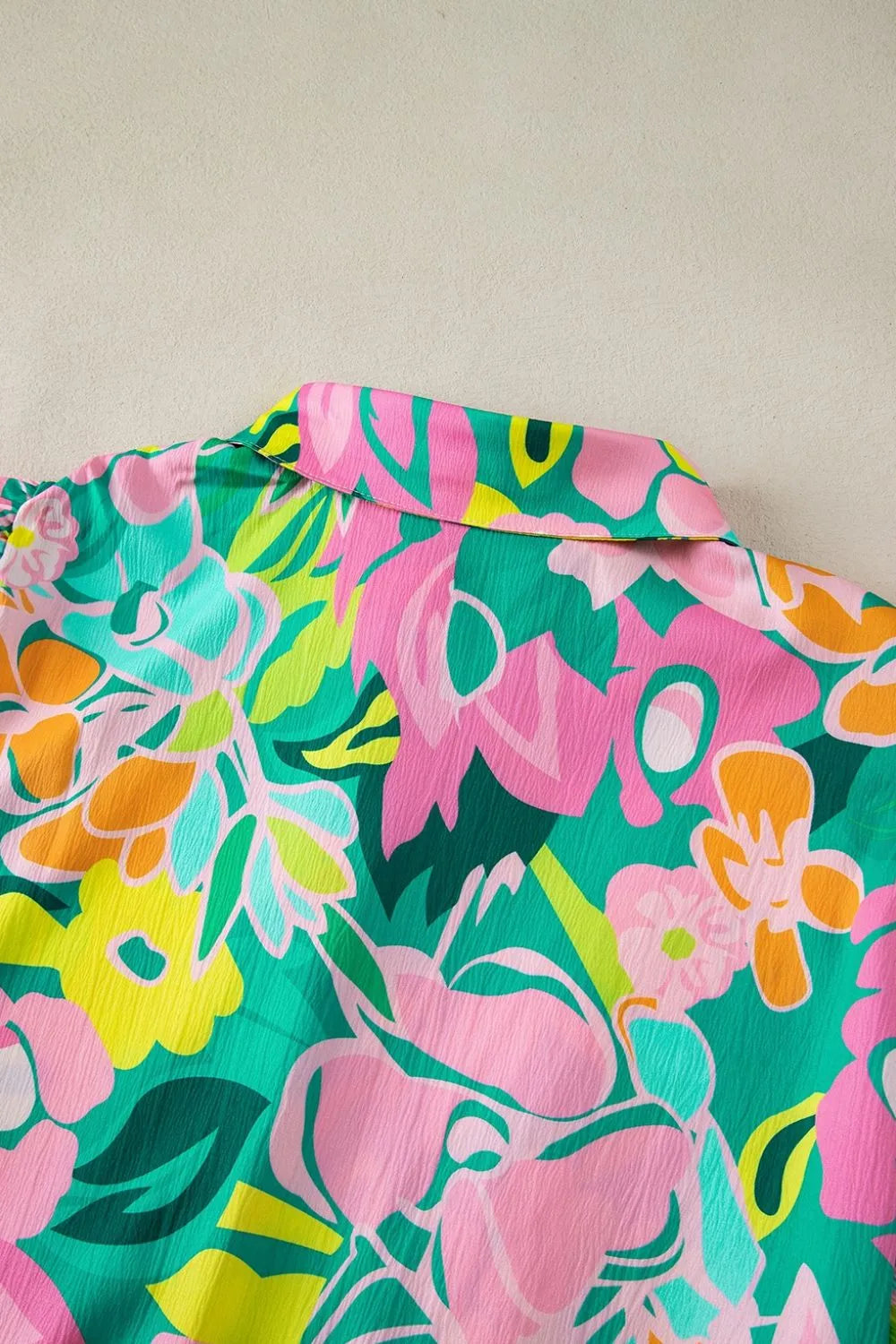 Button Down Floral Puff Sleeve Babydoll Dress OutfitFlow