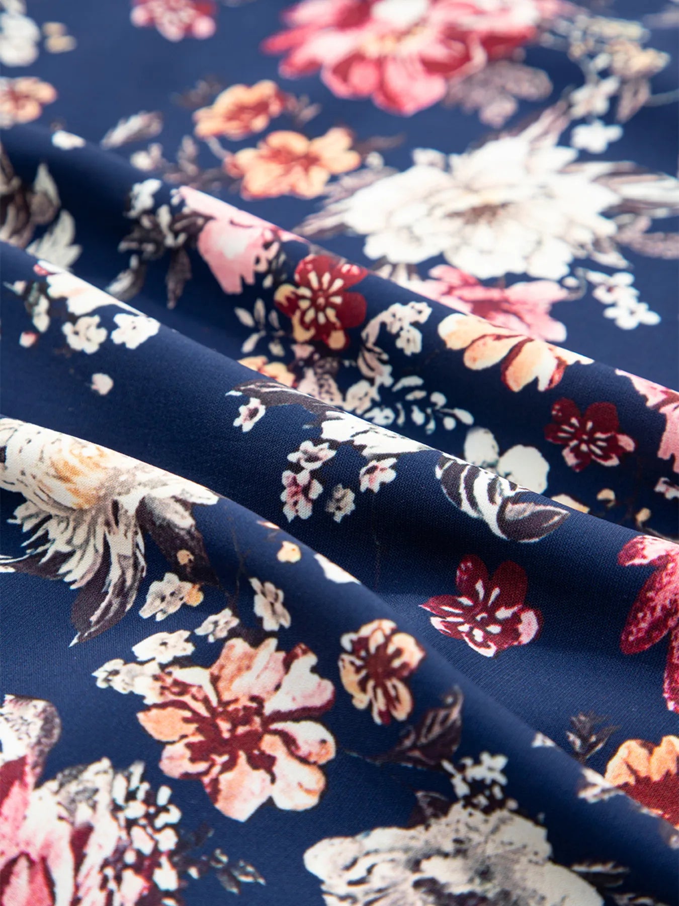 Floral Short Sleeve Scoop Neck Casual Blouse OutfitFlow