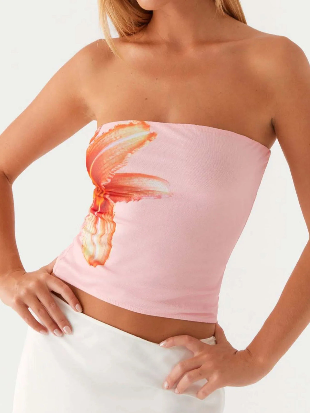 Flower Tube Top Pink OutfitFlow