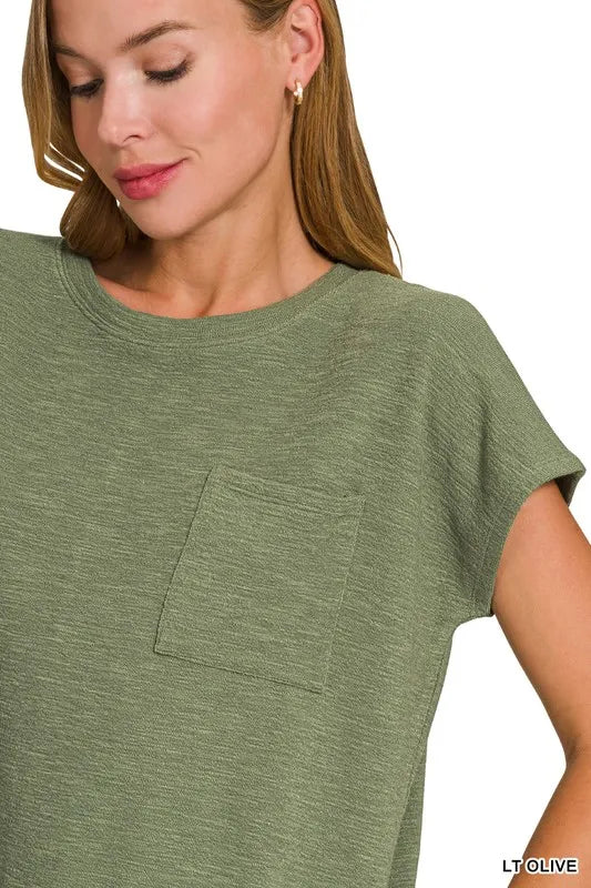 Zenana Round Neck Short Sleeve T-Shirt OutfitFlow