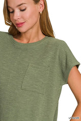 Zenana Round Neck Short Sleeve T-Shirt OutfitFlow