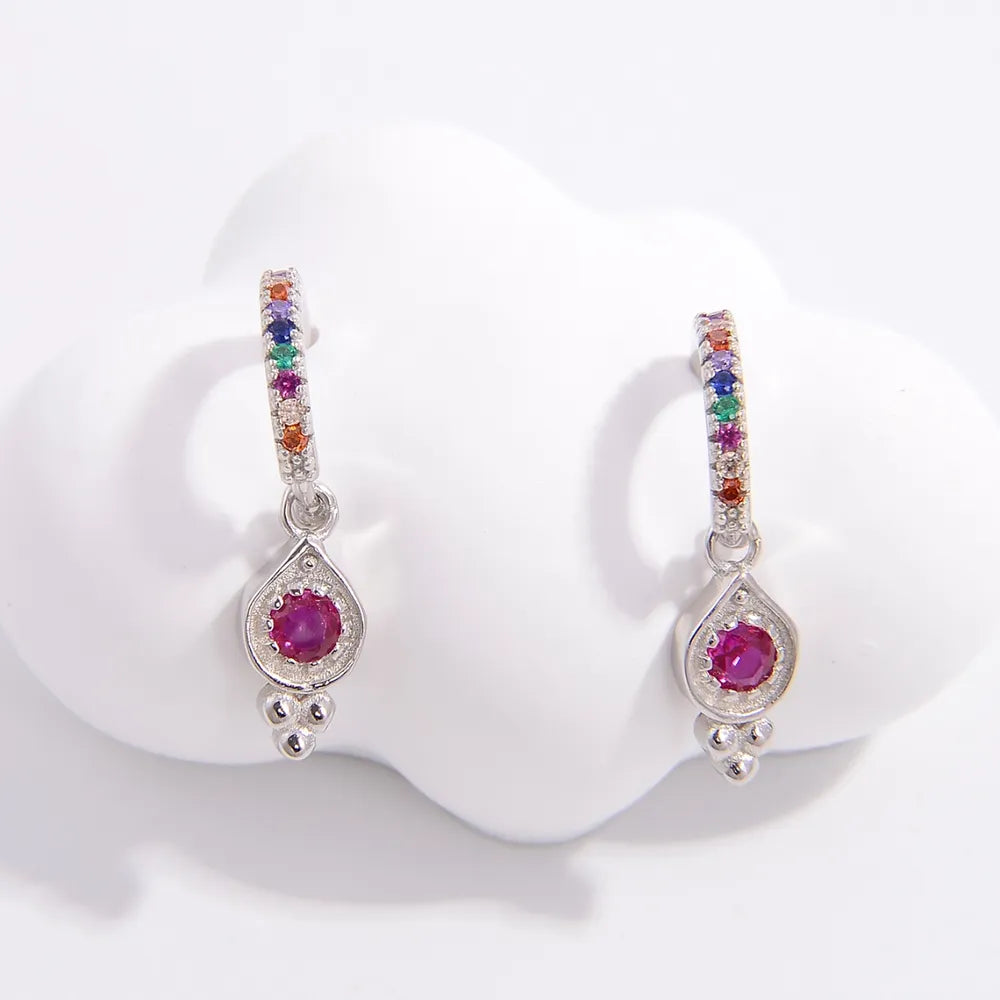 925 Sterling Silver Inlaid Zircon Earrings OutfitFlow