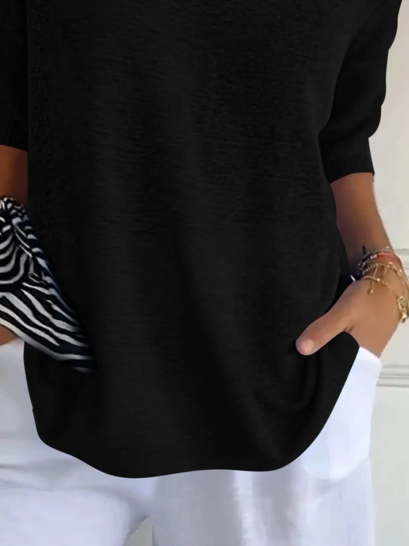 Full Size Relaxed Fit Ribbed Hem Sweater Plus Size OutfitFlow