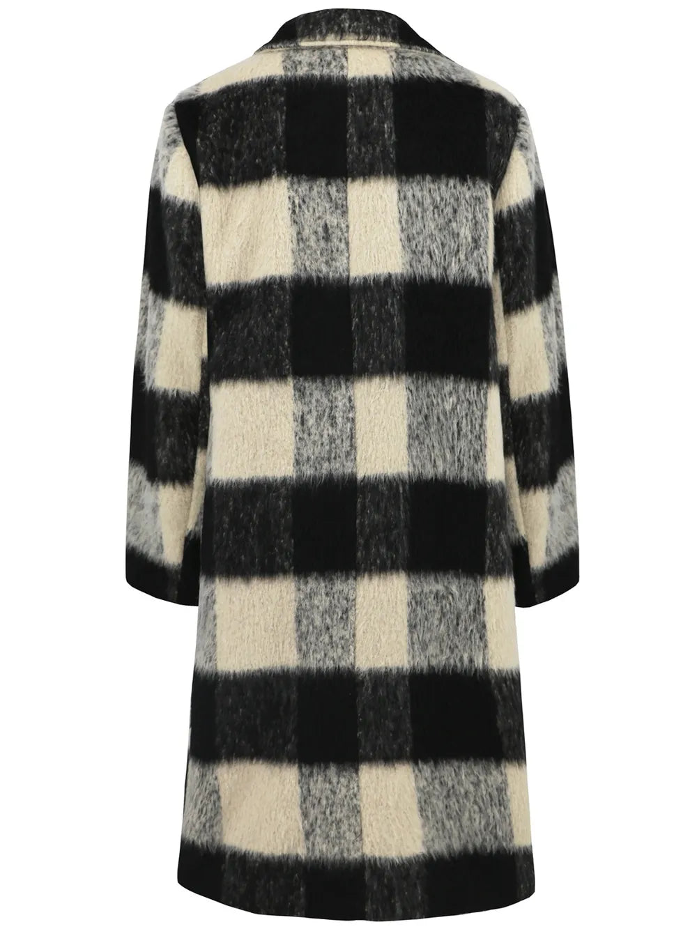 Plaid Double-Breasted Long Sleeve Coat Trendsi