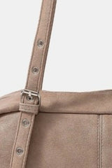 Fame Multi Grommet Belt Strap Rustic Rectangular Hand Bag OutfitFlow