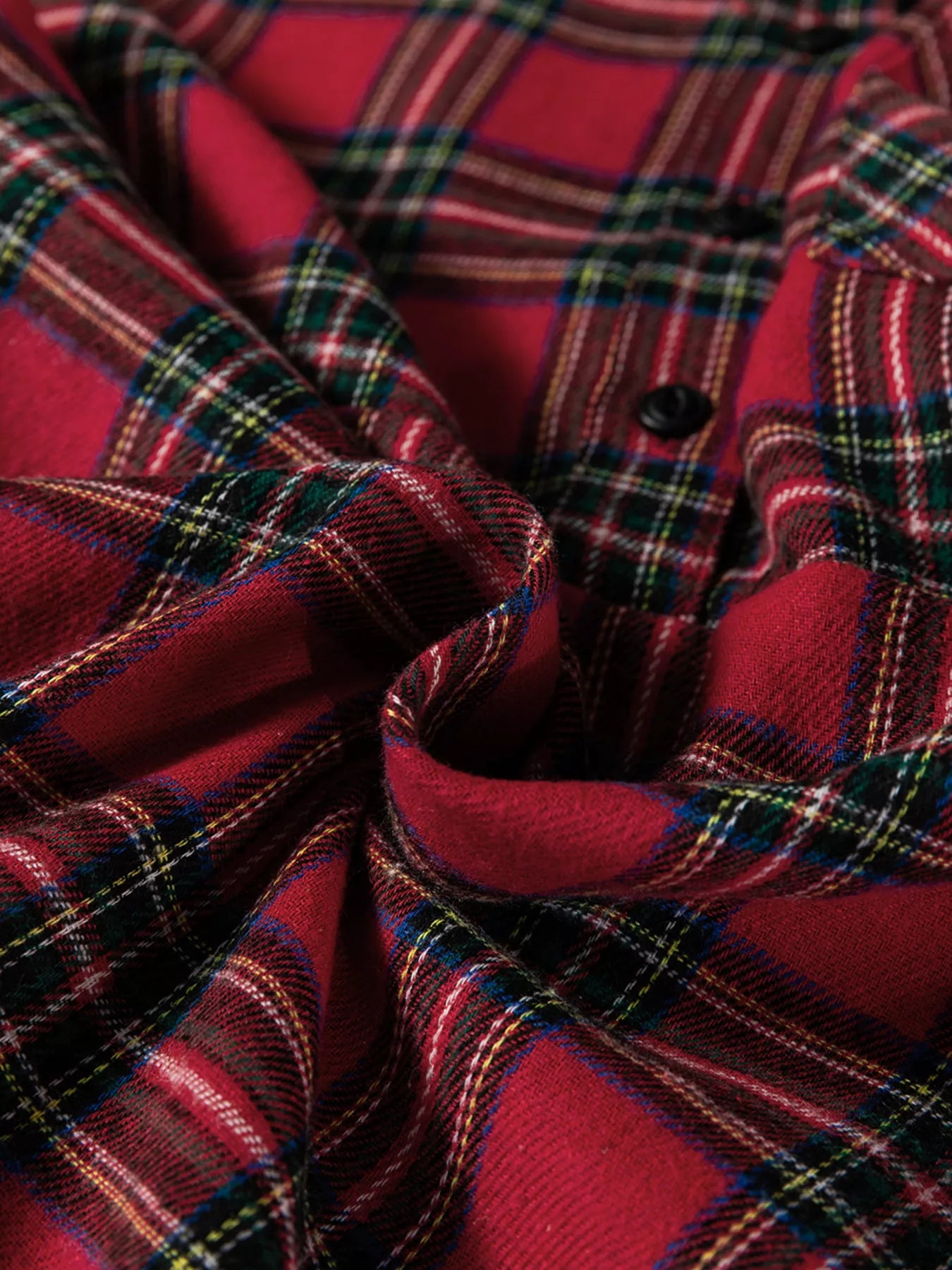 Plaid Shirt Collar Half Button Ruffle Hem Long Sleeve Mini Dress OutfitFlow