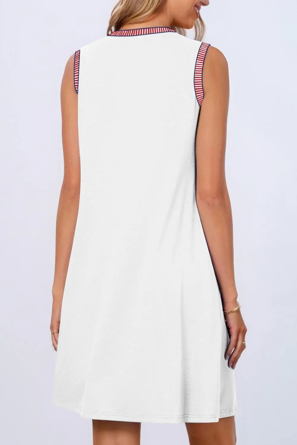 Round Neck Sleeveless Mini Tank Dress OutfitFlow