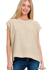 Zenana Oversized Crew Neck Sweater Vest Trendsi