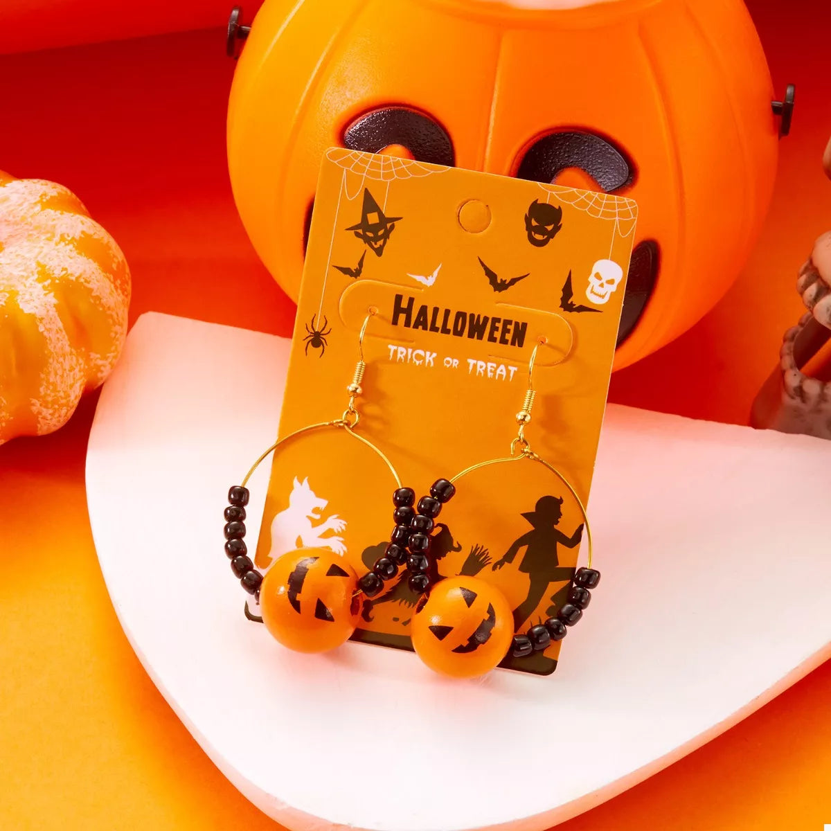 18K Gold-Plated Halloween Bead Earrings OutfitFlow