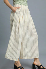 Umgee High-Waisted Wide Leg Striped Pants OutfitFlow