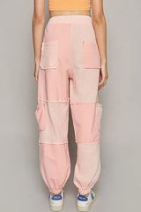 POL Drawstring Pocketed Contrast Jogger Pants OutfitFlow