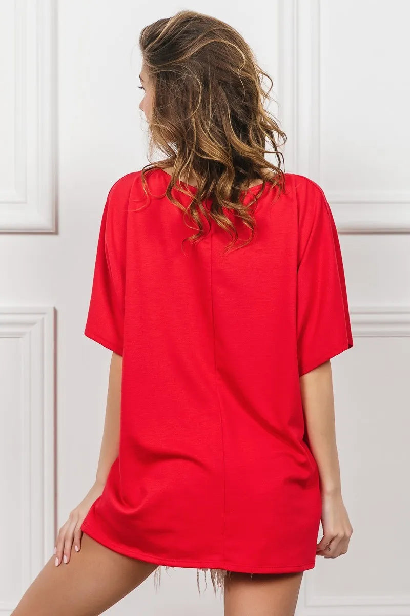 BiBi French Terry With Front Pocket Dolman Sleeves Top OutfitFlow