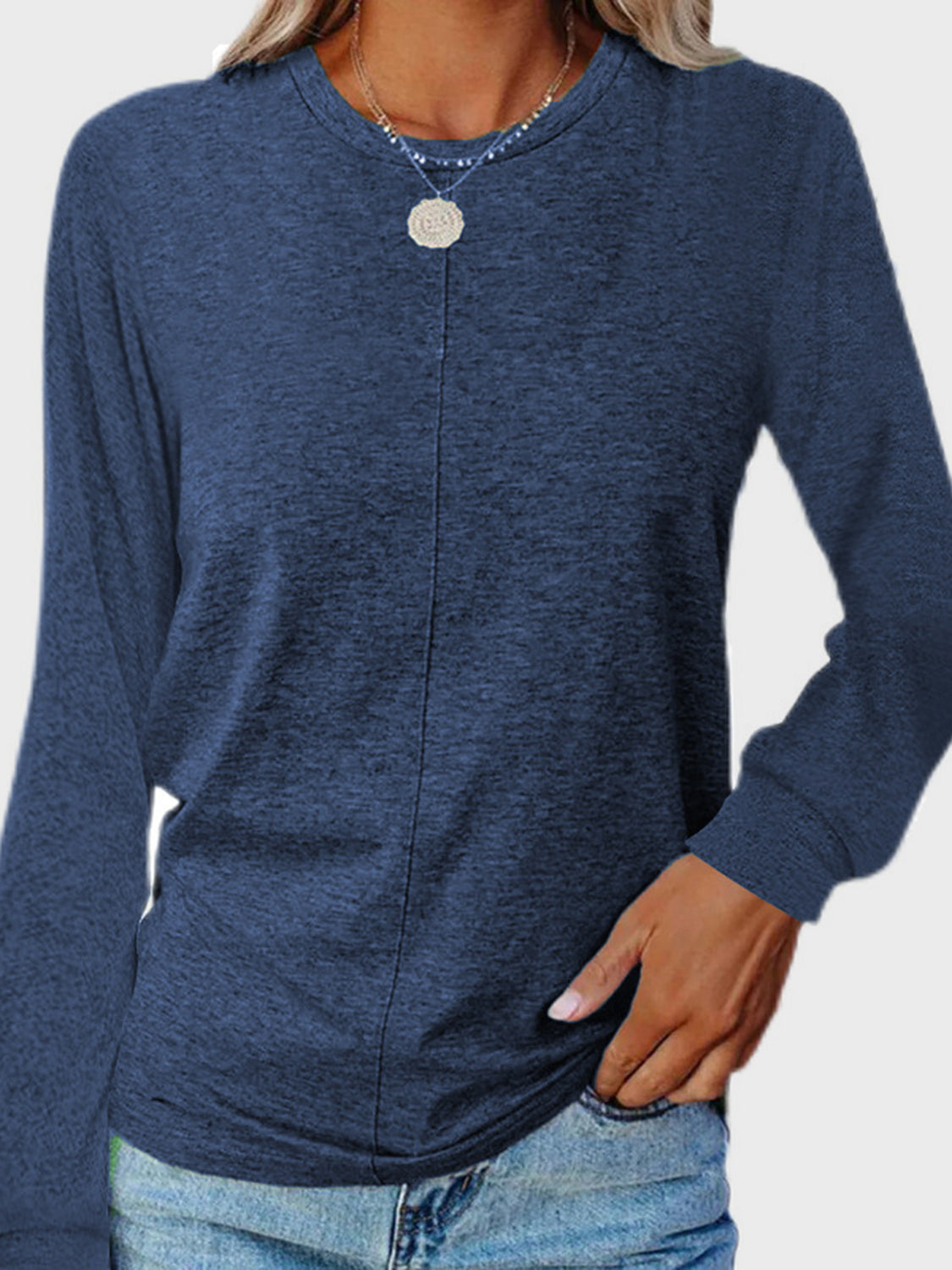 Outfit Flow - Full Size Round Neck Long Sleeve T-Shirt