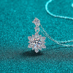 1 Carat Moissanite Zircon 925 Sterling Silver Necklace OutfitFlow