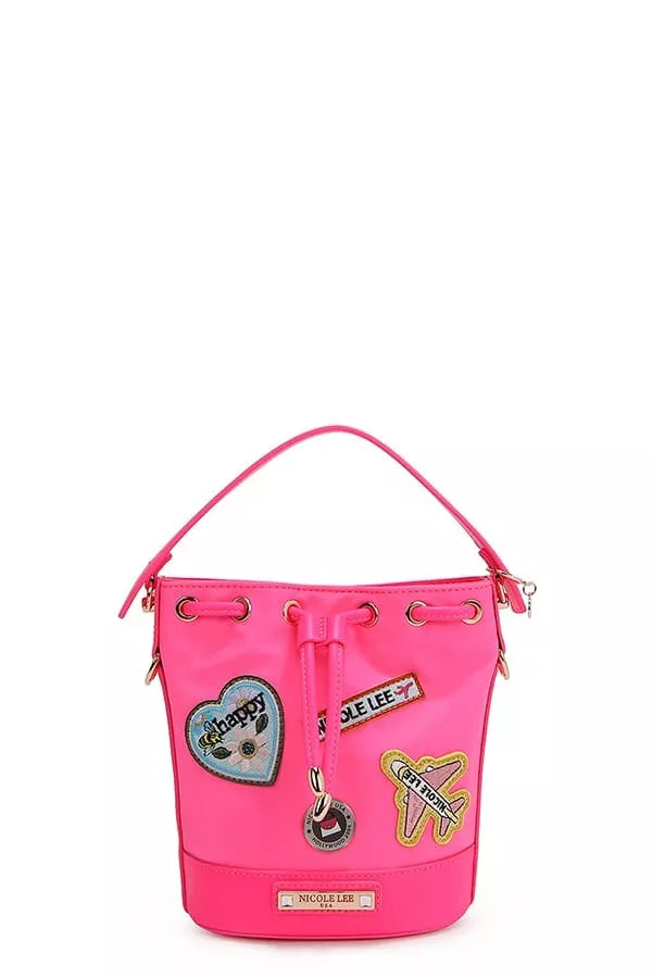 Nicole Lee USA Color Patch Bucket Bag PINK One Size Trendsi