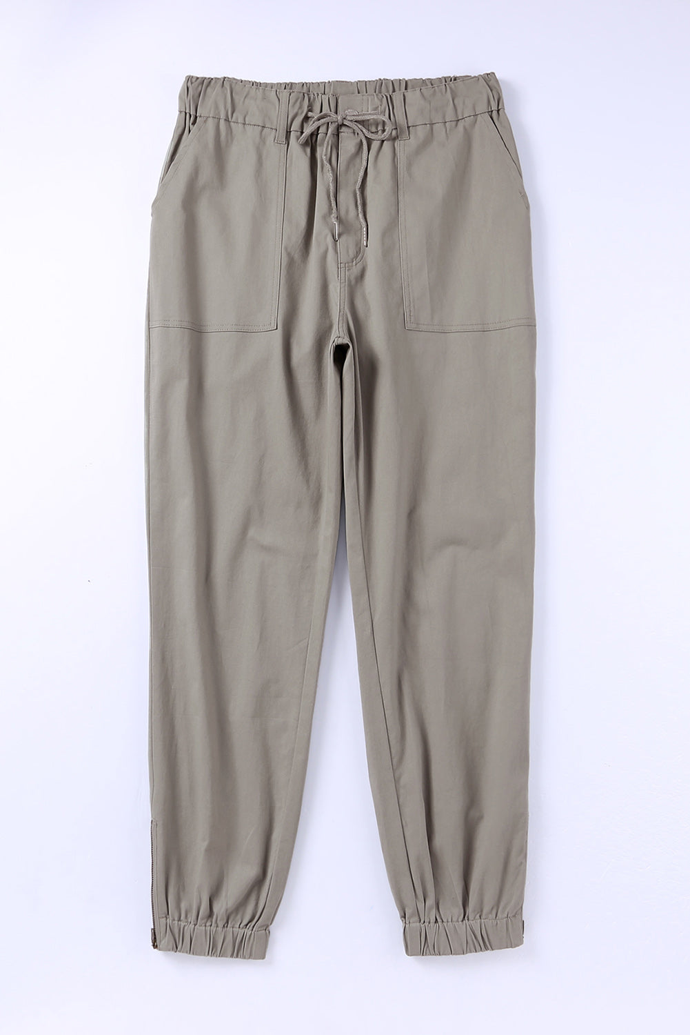 Drawstring Side Zip Joggers OutfitFlow