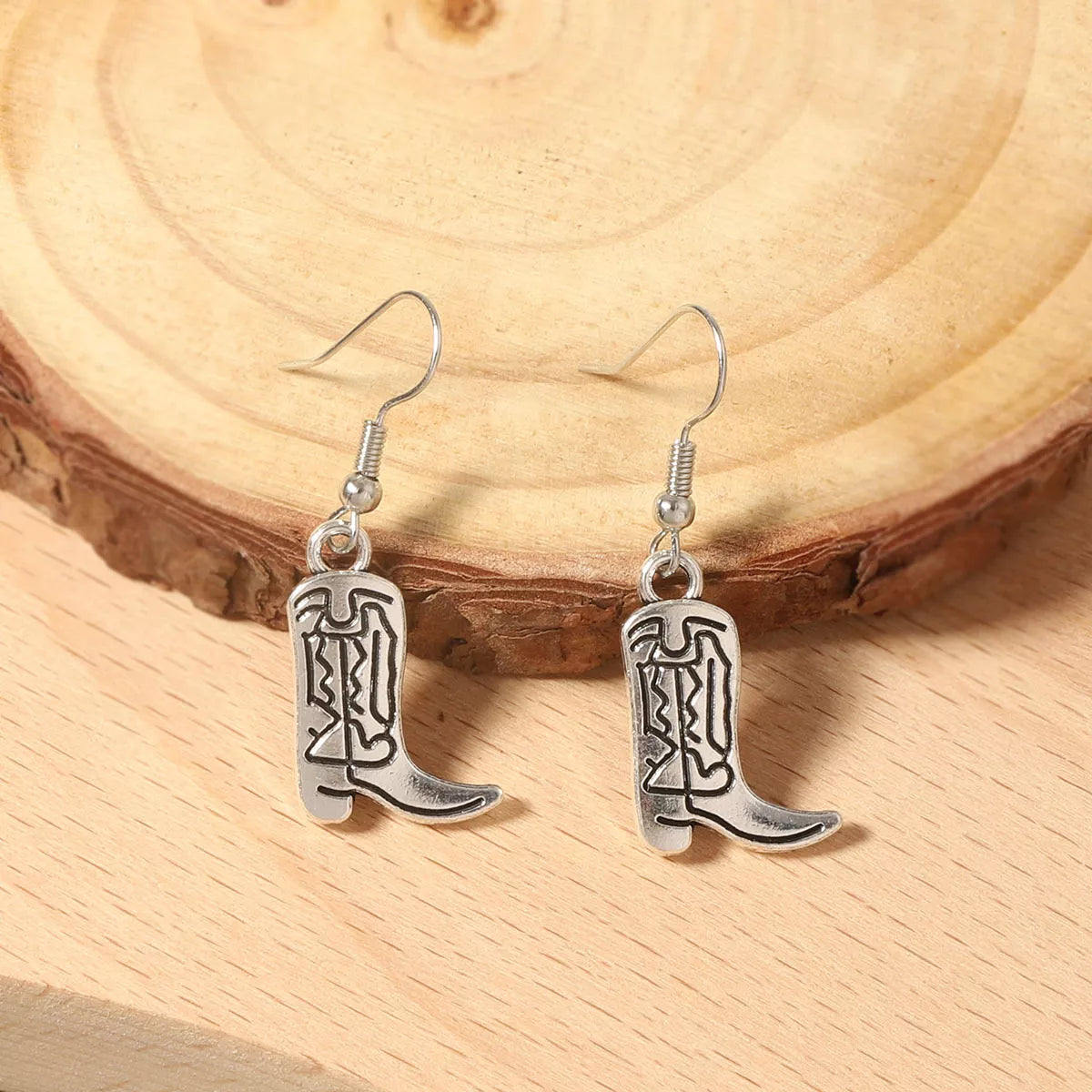 Western Cowboy Boot Dangle Earrings OutfitFlow