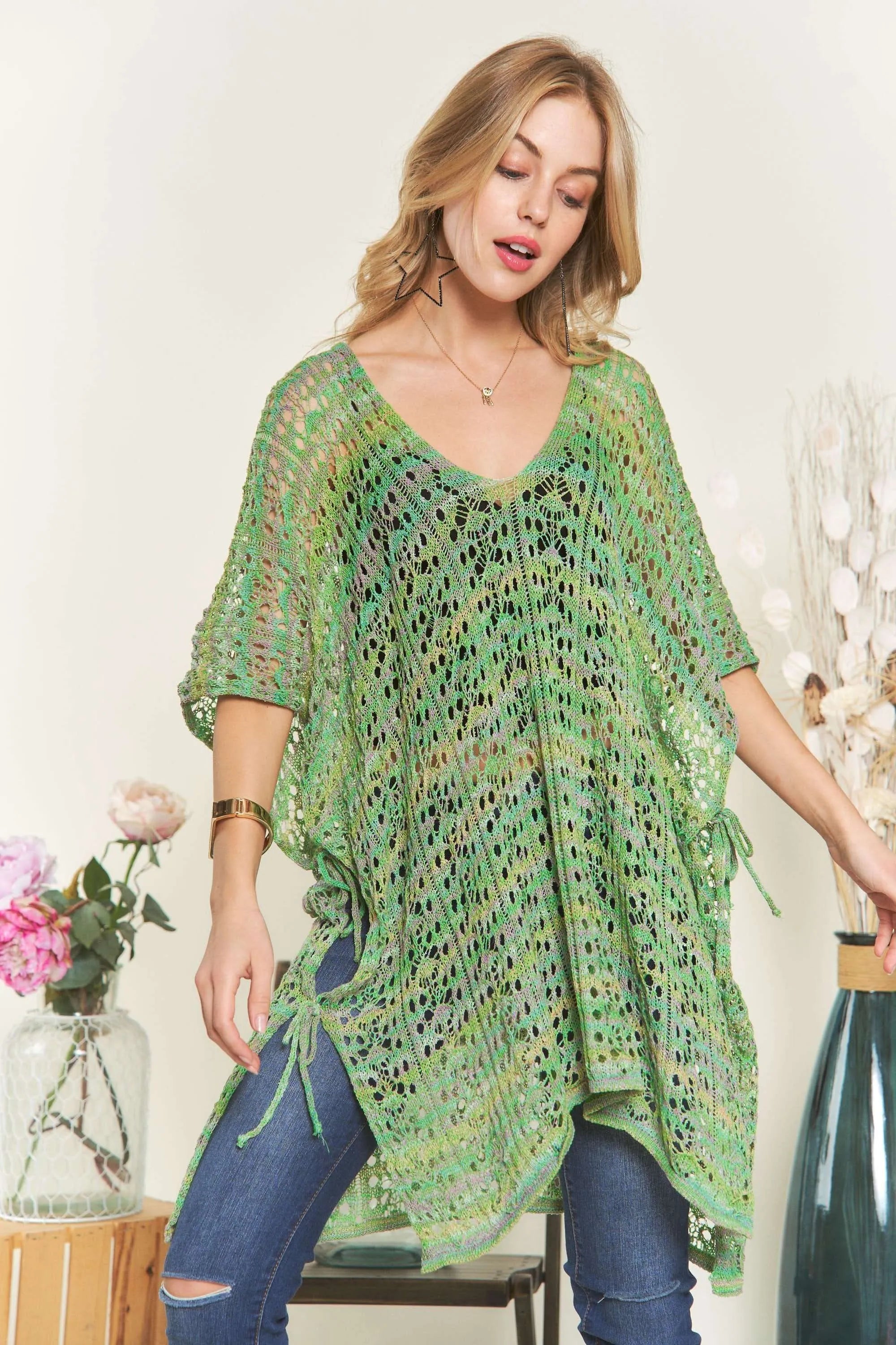 ADORA Crochet Cover Up Tunic Top OutfitFlow
