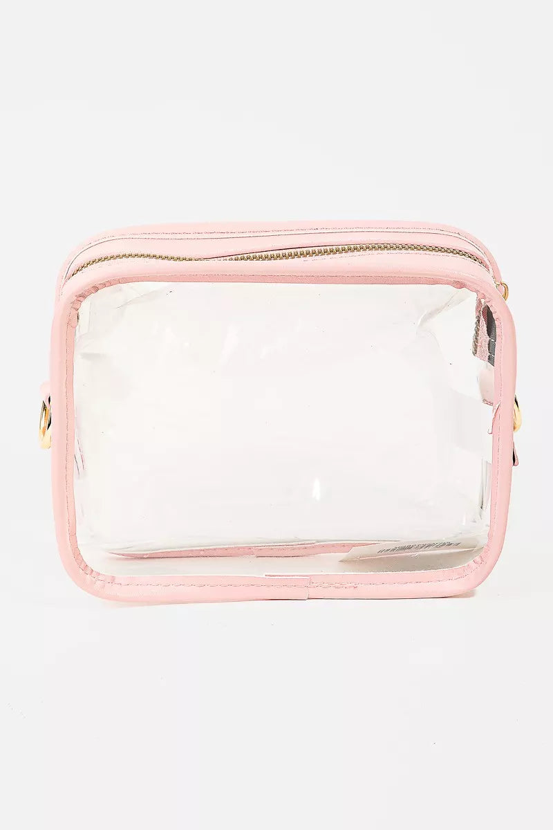 Fame PVC Clear Rectangular Crossbody Bag OutfitFlow