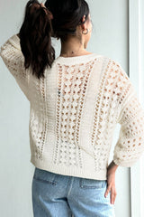 Outfit Flow - Hollow Out Drop Shoulder Sweater