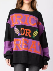 Halloween Trick Or Treat Sequin Sweatshirt OutfitFlow