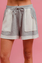 BiBi French Terry Knit Shorts with Side Pocket H GREY OutfitFlow