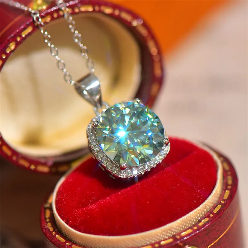 5 Carat Moissanite 925 Sterling Silver Pendant Necklace OutfitFlow