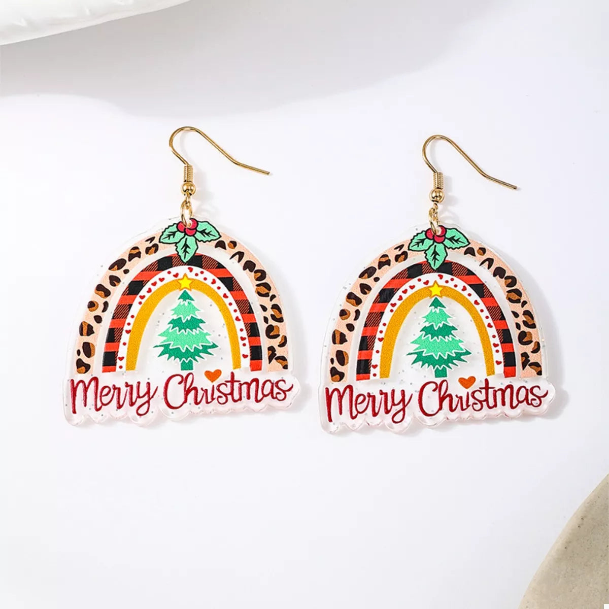 Christmas Rainbow Dangle Earrings OutfitFlow