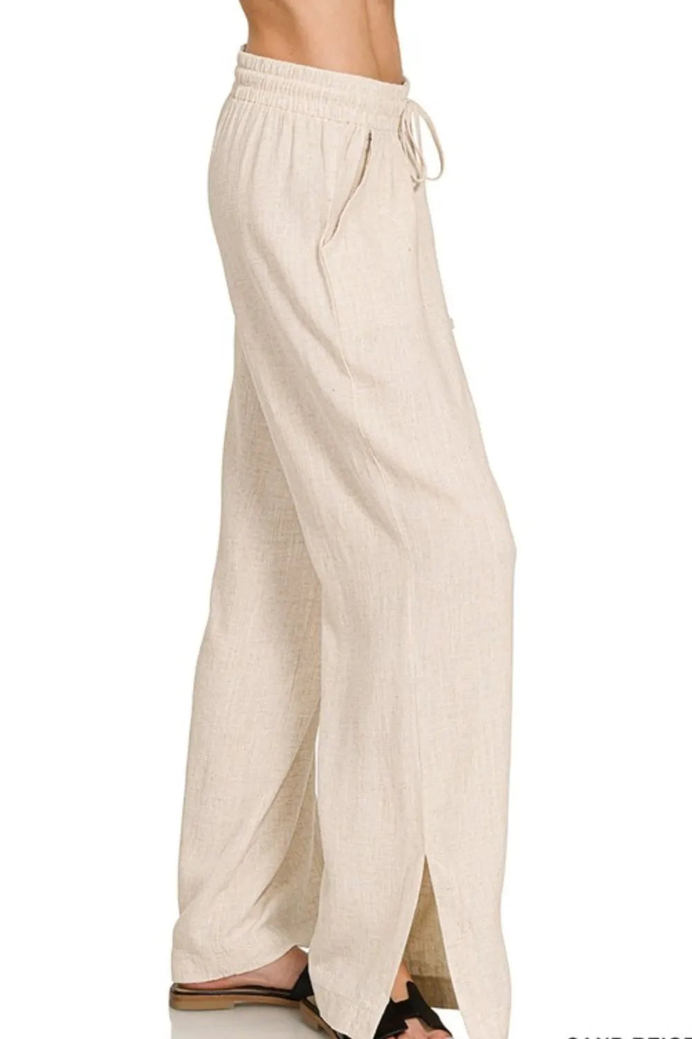 Zenana Linen Drawstring Pants OutfitFlow