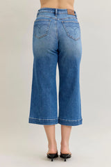 Judy Blue Mid Rise Crop Wide Leg Jeans OutfitFlow