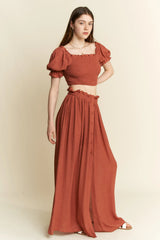 Jade By Jane 2 Piece Crop Top and Skirt Set OutfitFlow