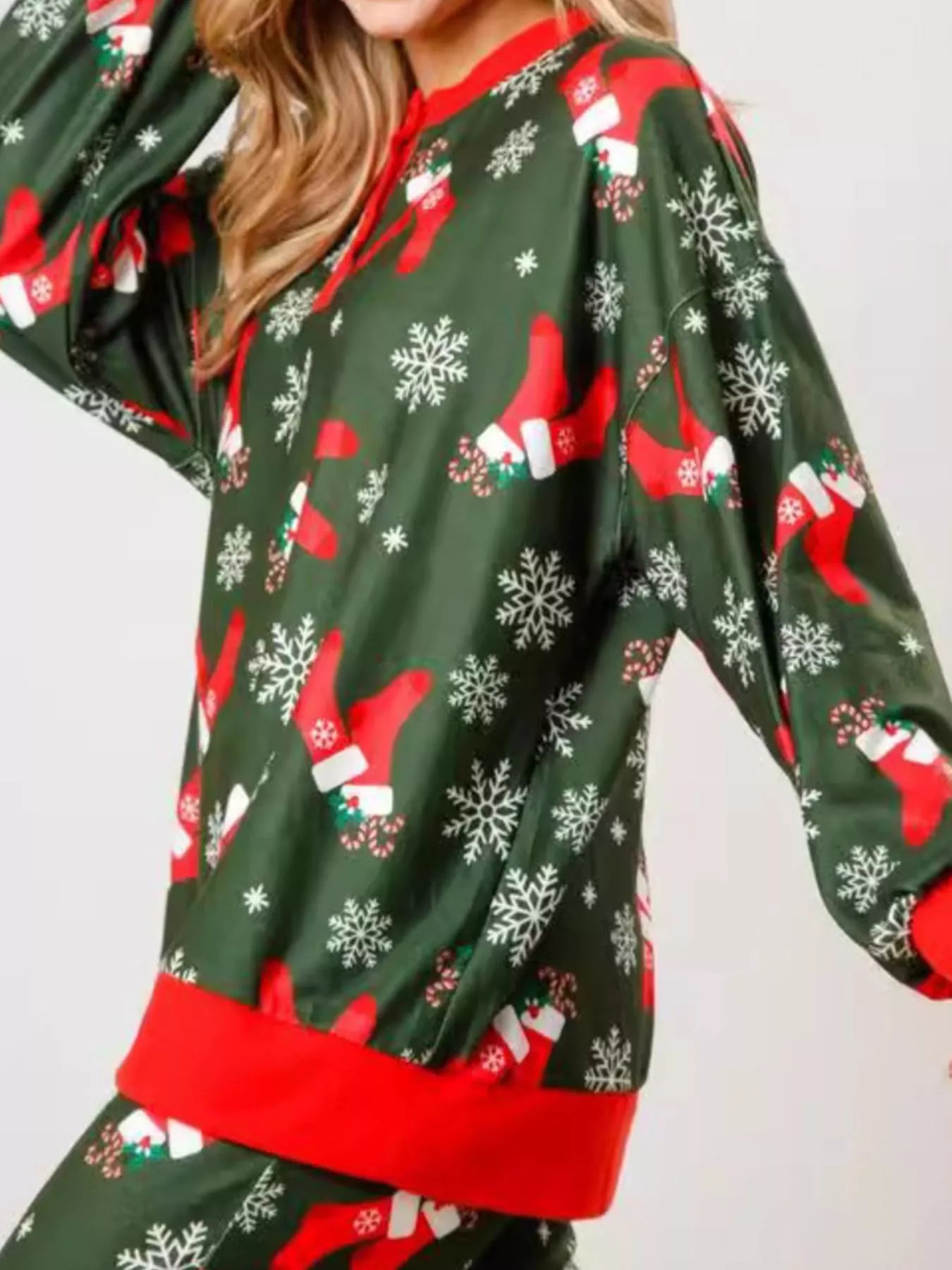 Christmas Long Sleeve Top and Pants Lounge Set OutfitFlow