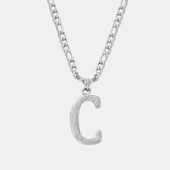 Titanium Steel Letter Pendant Necklace Style C One Size OutfitFlow