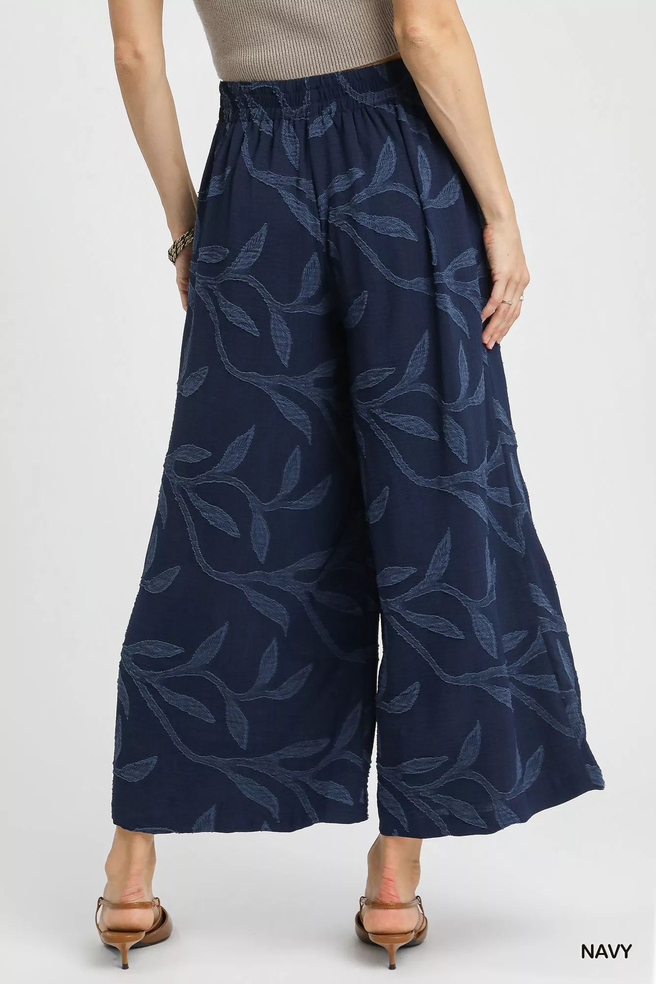 Umgee Jacquard Wide-Leg Pants OutfitFlow