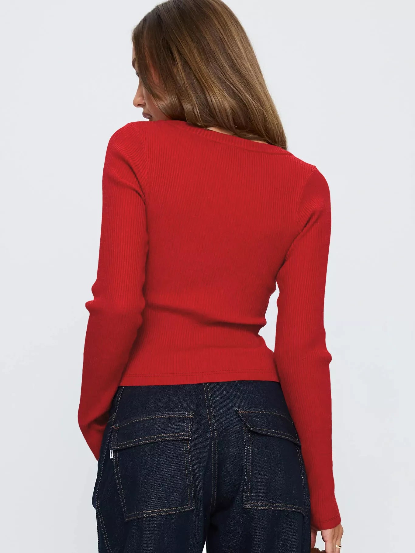 Ribbed Knit Button-Down Cardigan Trendsi