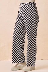 BiBi Gameday Theme Checkered Printed Pants OutfitFlow