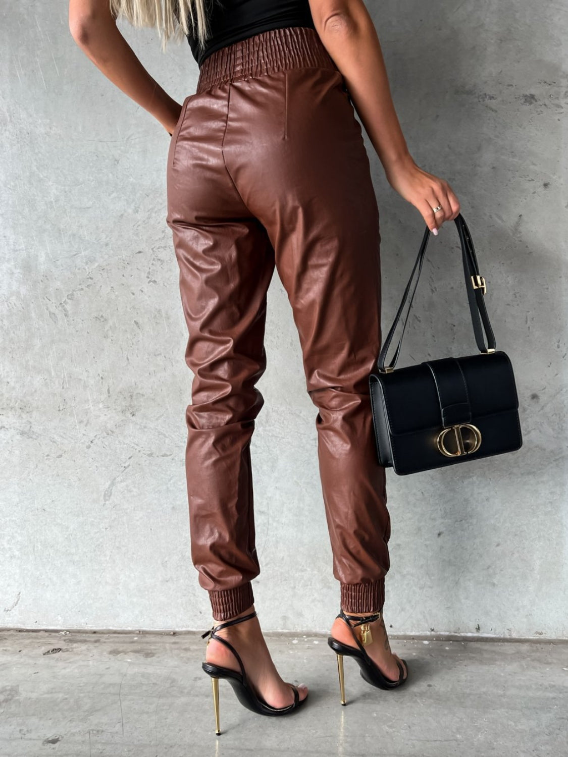 Outfit Flow - Smocked High Waist Pants with Pockets